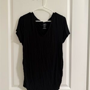 Motherhood Black Short Sleeve V-Neck Tee